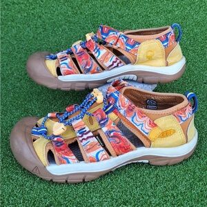 KEEN Kids Multicolor Marble Print Sandal - Yellow & Brown